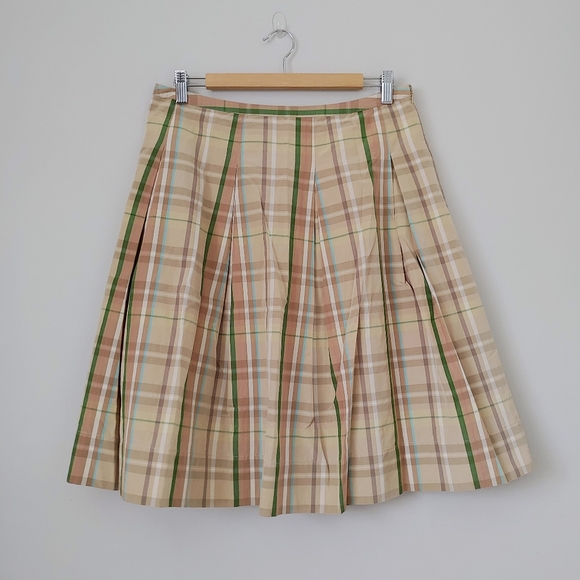 Tommy Hilfiger Silk Pleated Skirt Plaid Size 10 - Picture 1 of 16